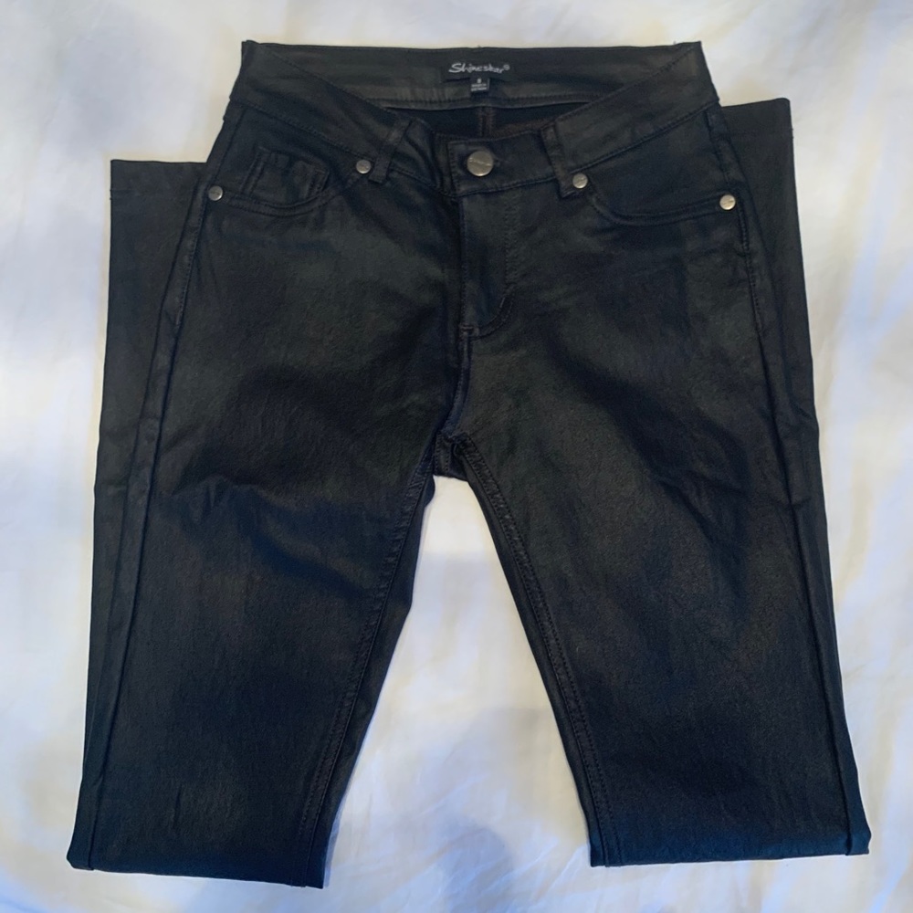 Coated Denim Black Jeans